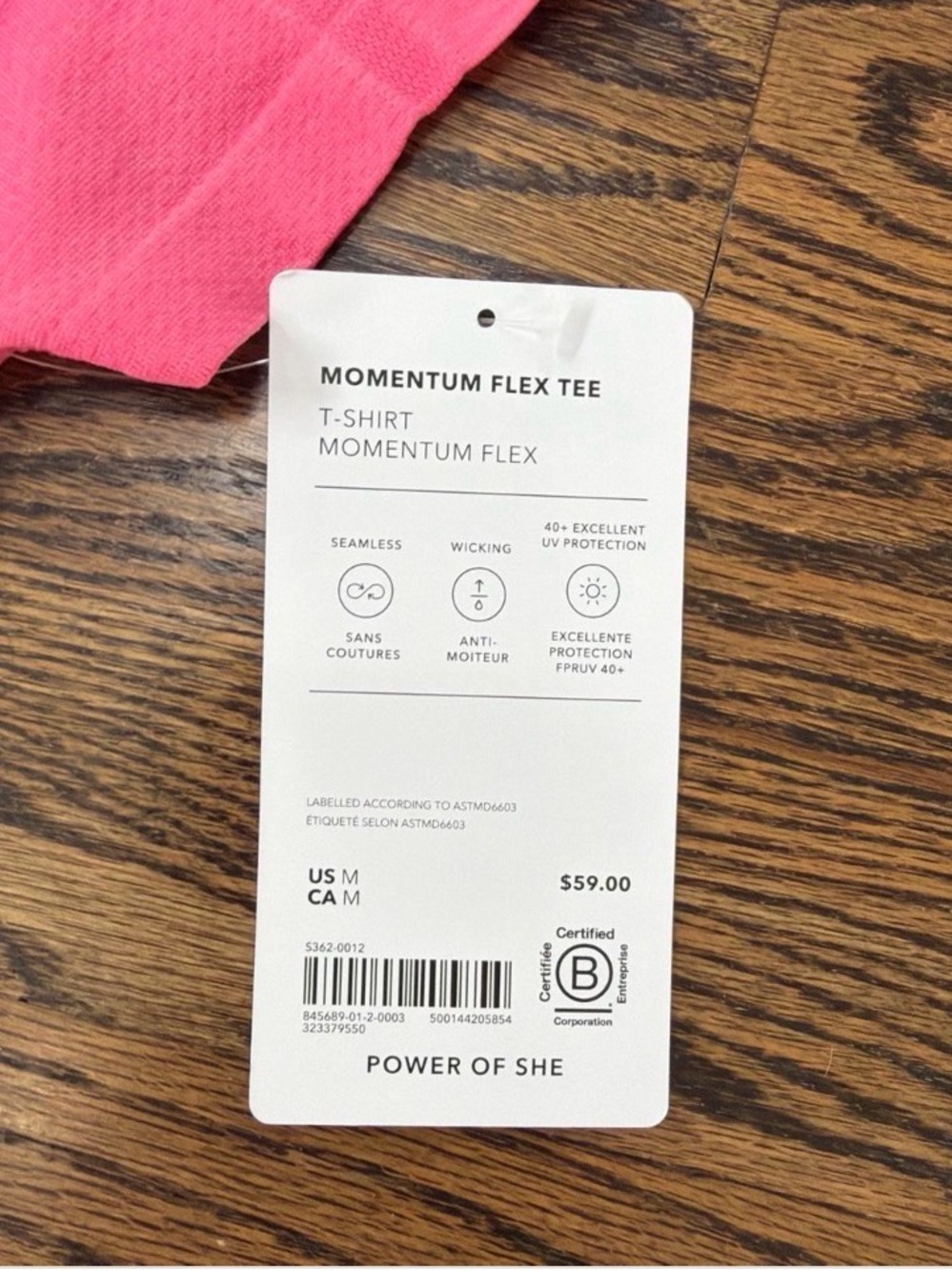 Athleta Momentum Flex Tee Women’s Hot Pink Short Sleeve Size M - Picture 6 of 6